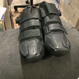 Black Cycling Shoes with Straps